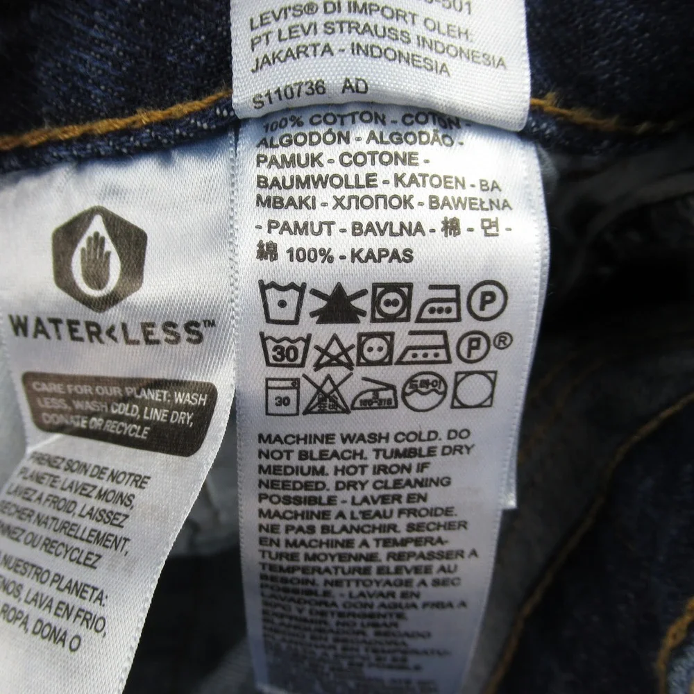 Levis 501 Original Fit Jeans Mens 34x32 Dark Wash Blue Denim 00501-0115